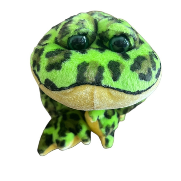 Ganz Webkinz 10” Plush Frog BullFrog Green Black Spots Stuffed Animal NO CODE - Picture 4 of 12